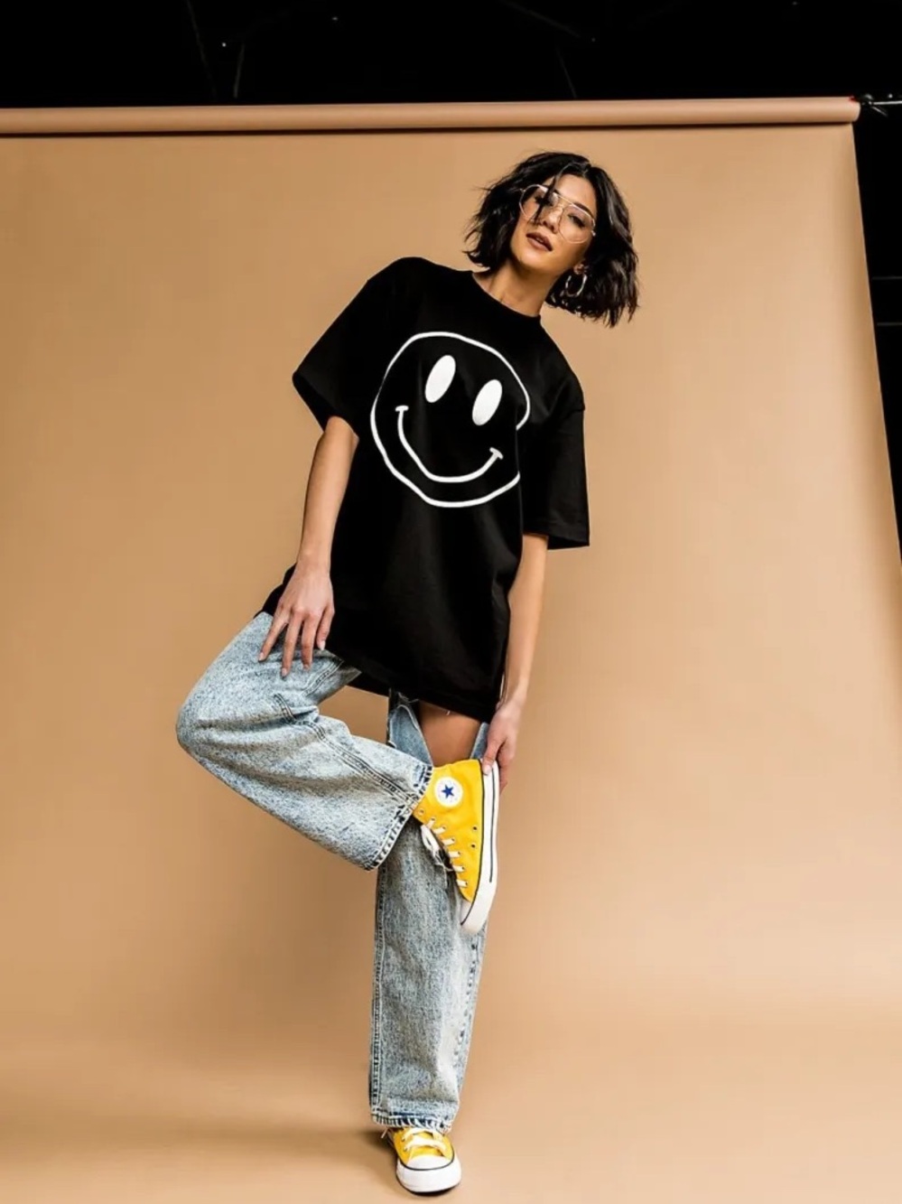 Dressed in LALA The World Needs Your Magic Oversized Tee in Black + White - S/M